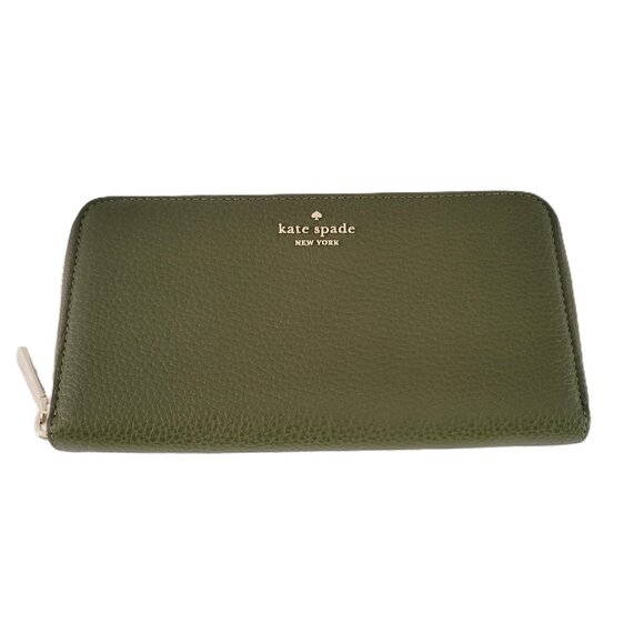 Kate Spade KH786 Lena Pebbled Large Continental Wallet Enchanted Green - Picture 4 of 7